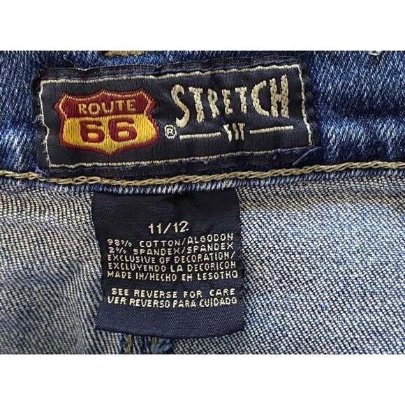 Route 66 Women Size 11/12 Blue Denim Capris 27X17.5” Stretch High Rise - Picture 5 of 9